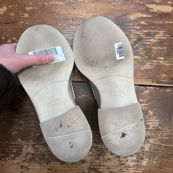 Prada Cream/ ivory Patent Leather Platform Oxford Loafers *5.5 - Picture 7 of 11